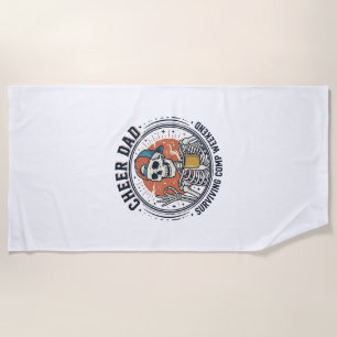 Cheer Dad Surviving Comp Weekend Skeleton Shirt_1 Beach Towel