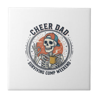 Cheer Dad Surviving Comp Weekend Skeleton Shirt_1 Tile