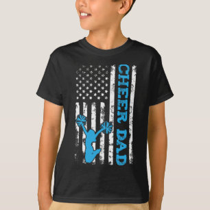 Cheer Dad Usa American Flag Cheerleader Dad Cheerl T-Shirt