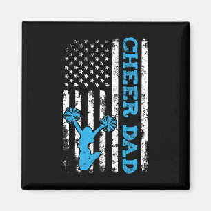 Cheer Dad Usa American Flag Cheerleader Dad Distre Magnet