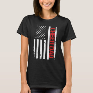 Cheer Dad USA American Flag Cheerleading T-Shirt