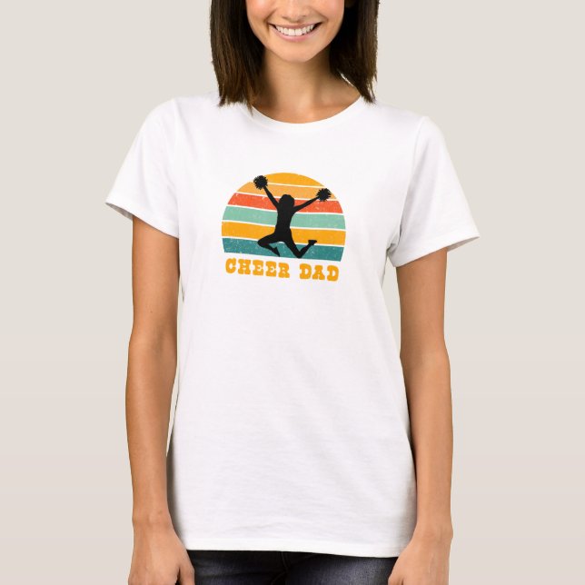 Cheer Dad With Vintage Sunset T-Shirt (Front)