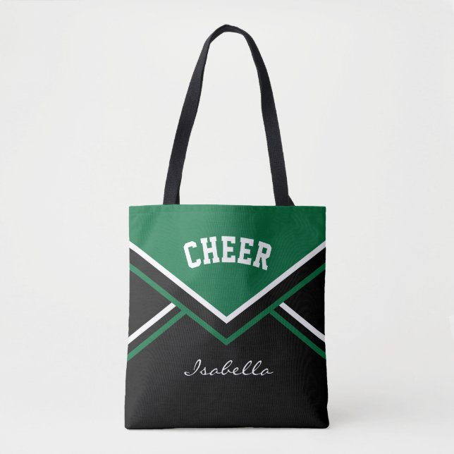 Cheer Dark Green Cheerleader Outfit Tote Bag (Front)