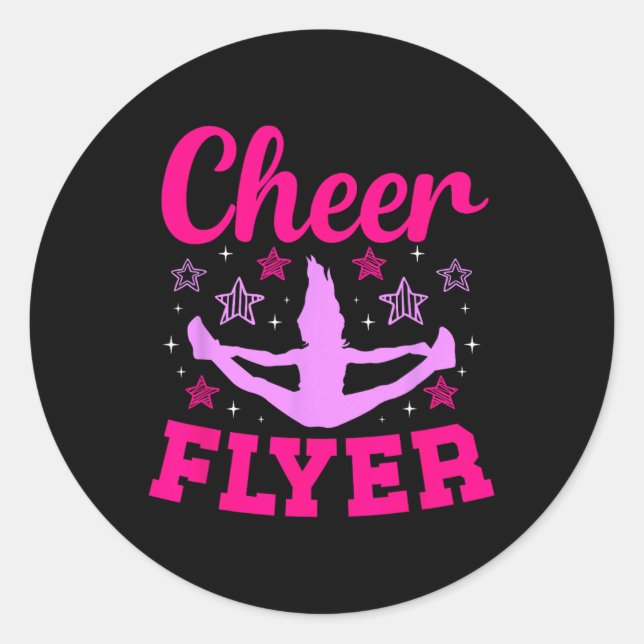Cheer Flyer Coquette Cheerleading Flyer _2  Classic Round Sticker (Front)
