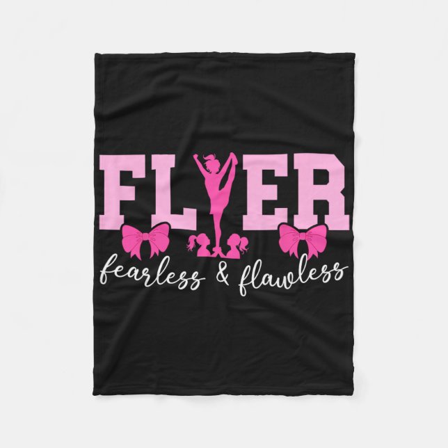 Cheer Flyer Fearless And Flawless Cheerleading Fly Fleece Blanket (Front)