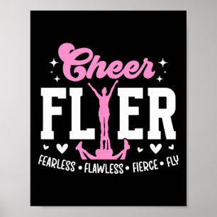 Cheer Flyer Fearless Flawless Fierce Cheerleading  Poster