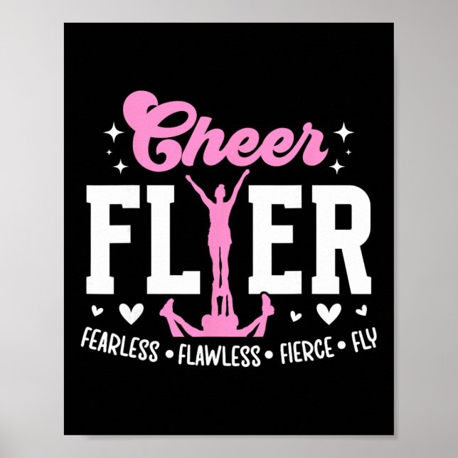 Cheer Flyer Fearless Flawless Fierce Cheerleading  Poster (Front)