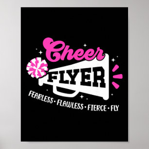 Cheer Flyer Fearless Flawless Fierce Cheerleading Poster