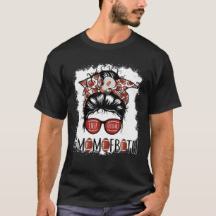 Cheer Football Cheerleading Mum Of Both Messy Hair T-Shirt