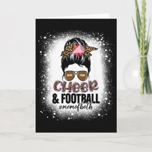 Cheer Footll Cheerleading Mum Of Both Messy Bun Bl Card