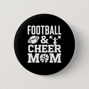 Cheer Footll Cheerleading Mum Of Both Messy Hair B 6 Cm Round Badge