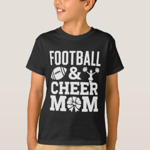 Cheer Footll Cheerleading Mum Of Both Messy Hair B T-Shirt