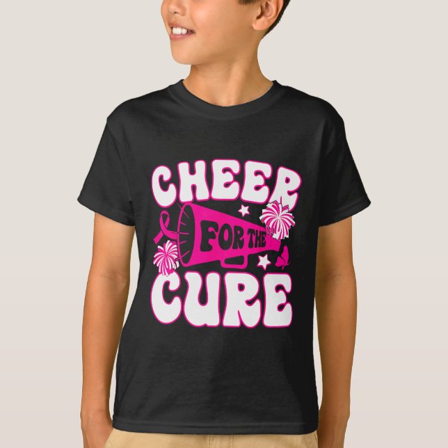 Cheer For A Cure Breast Cancer Awareness Cheerlead T-Shirt (Front)