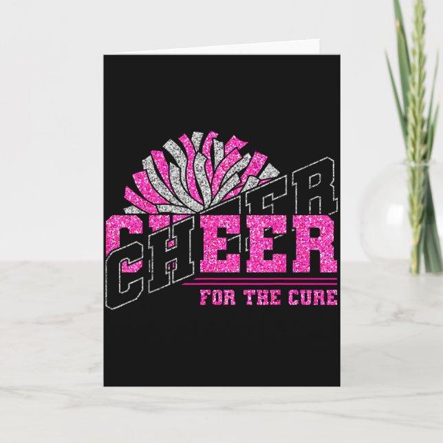 Cheer For The Breast Cancer Awareness Cheer Mom Ma Card (Front)
