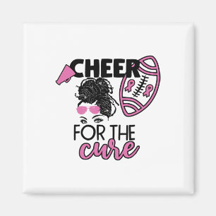 Cheer For The Cure Footbyll Breast Cancer Awarenes Magnet
