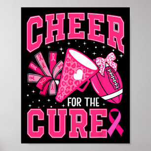 Cheer For The Cure Leopard Cheer Pink Footll Women Poster