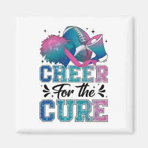 Cheer For The Cure Thyroid Cancer Footll Cheerlead Magnet