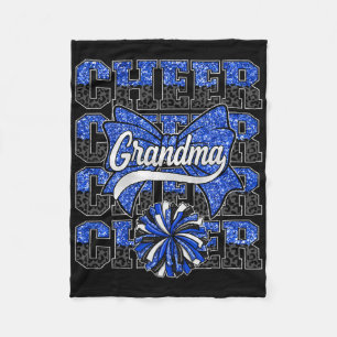 Cheer G-ma Grandma Bow Sport Cheerleader Cheerlead Fleece Blanket