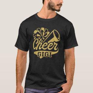 Cheer Gigi Biggest Fan Cheerleader Black Yellow Go T-Shirt