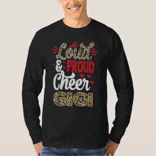 Cheer Gigi Biggest Fan Leopard Print And Pom Pom T-Shirt