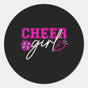 Cheer Girl Sideline Dancing Team Support Cheerlead Classic Round Sticker