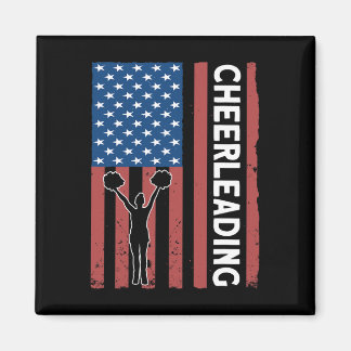 Cheer Girl Usa Flag Cheerleading  Magnet