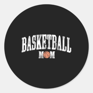 Cheer Go! Basketball Mum Game Day Funny Sports Bas Classic Round Sticker