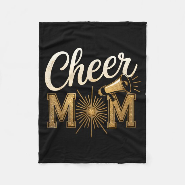 Cheer Gold Cheerleader Cheerleading Mom Game Day D Fleece Blanket (Front)