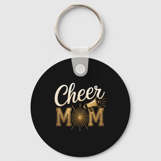 Cheer Gold Cheerleader Cheerleading Mom Game Day D Key Ring (Front)