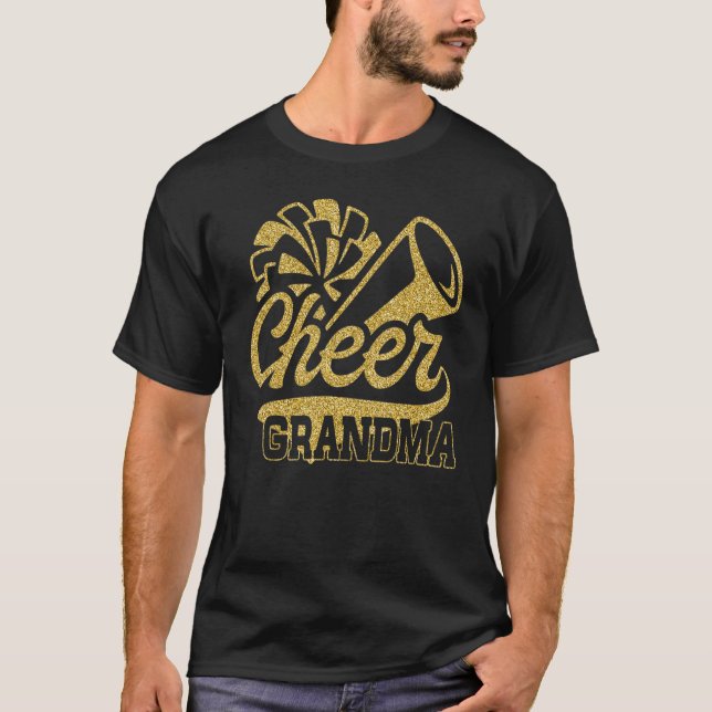 Cheer Grandma Biggest Fan Cheerleader Mother's Day T-Shirt (Front)