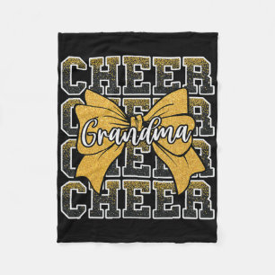 Cheer Grandma Bow Sport Cheerleader Cheerleading Y Fleece Blanket