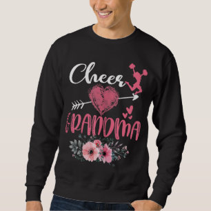 Cheer Grandma Floral Funny Cheerleader Heart Mothe Sweatshirt