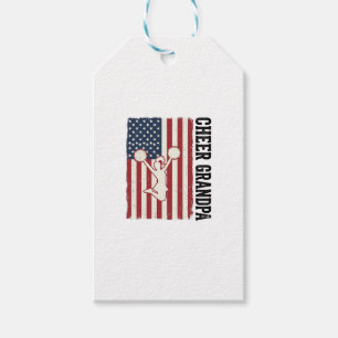 Cheer Grandpa Patriotic Vintage Flag Shirt Design_ Gift Tags