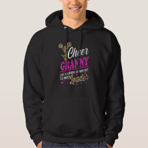 Cheer Granny Biggest Fan Leopard Print And Pom Pom Hoodie