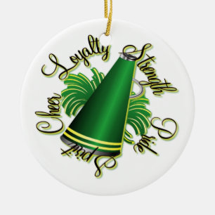 Cheer Green and Yellow Doubled-Sided Ornament