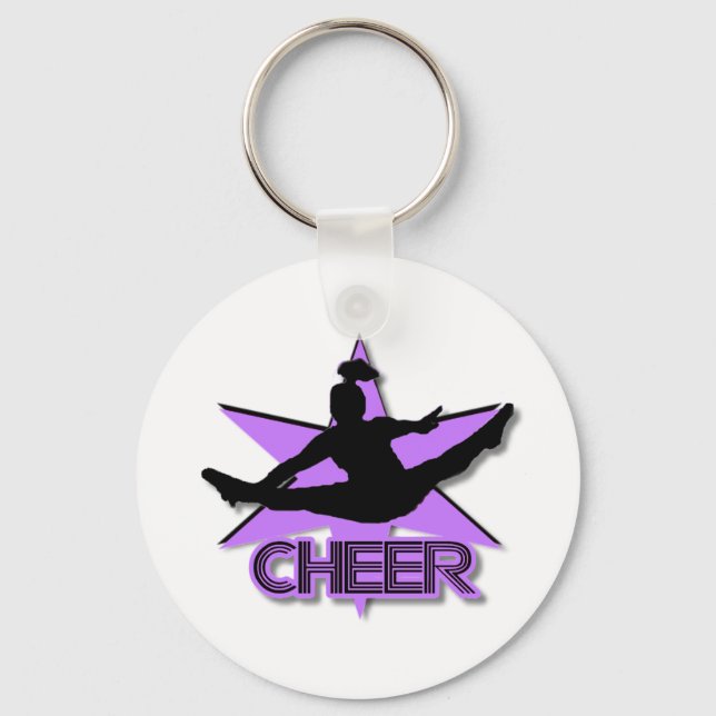 Cheer in purple key ring (Front)