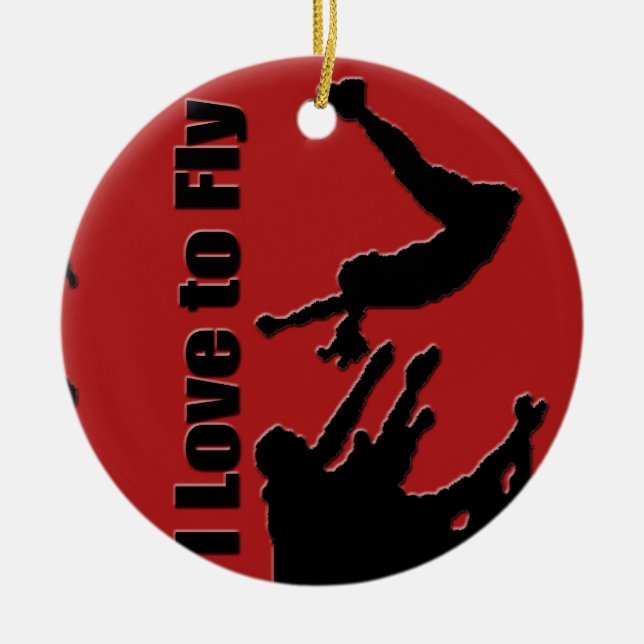 Cheer leading ornament, Copyright Karen J Williams Ceramic Tree Decoration (Front)