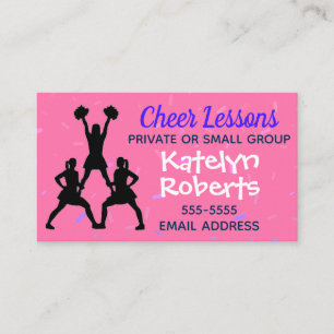 Cheer Lessons Pink Business Card