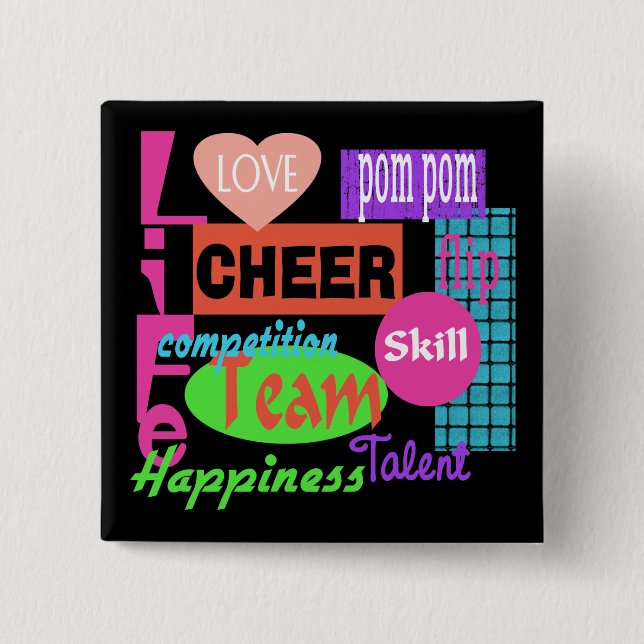 Cheer Life 15 Cm Square Badge (Front)