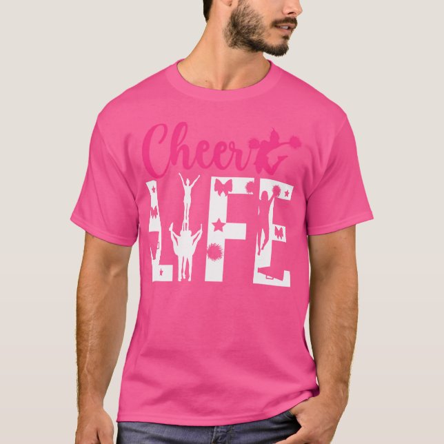 Cheer Life Cheerleader Cheerleading T-Shirt (Front)