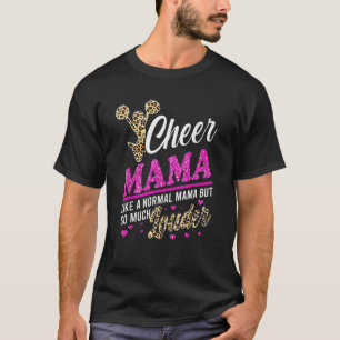 Cheer Mama Biggest Fan Leopard Print And Pom Pom 1 T-Shirt