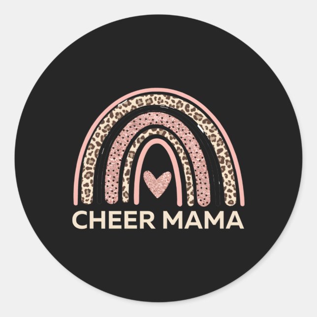 Cheer Mama Cheermom Cheerleader Mum Classic Round Sticker (Front)