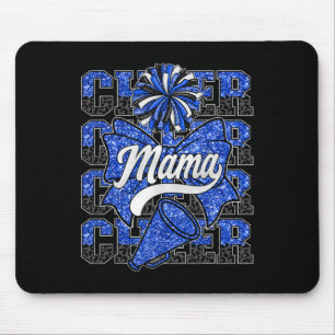 Cheer Mama Mum Bow Sport Cheerleading Squad Blue C Mouse Pad