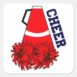 Cheer Megaphone Square Sticker