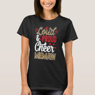 Cheer Memaw Biggest Fan Leopard Print And Pom Pom T-Shirt