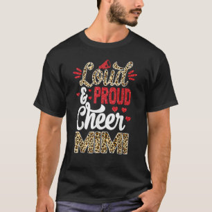 Cheer Mimi Biggest Fan Leopard Print And Pom Pom T-Shirt