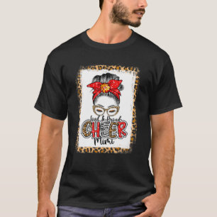 Cheer Mimi Cheerleading Mimi Leopard Messy Bun Mot T-Shirt