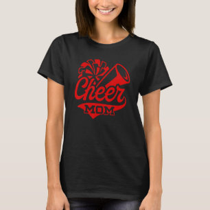 Cheer Mom Biggest Fan Leopard Print Black And Red T-Shirt