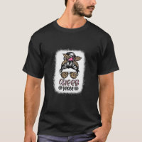 Cheer Mom Leopard Messy Bun Cheerleader Bleached M