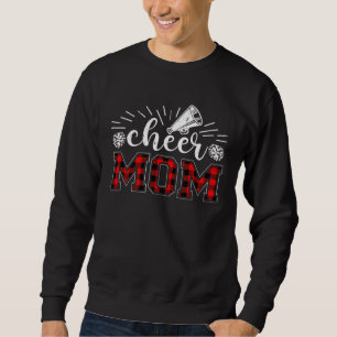 Cheer Mom Plaid Red Print Proud Cheerleader Mom Mo Sweatshirt